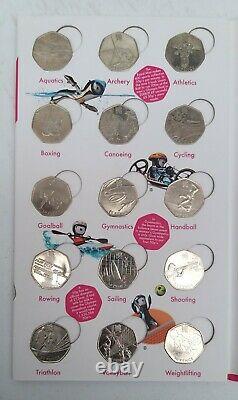 Full Set 2011 Olympics 50p Coins In Royal Mint Album + Completer Medallion