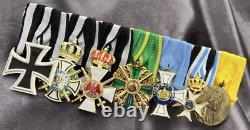 GERMAN IMPERIAL 7-piece MEDAL BAR / GERMAN WWI MEDAL/ PARADE BAR