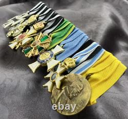 GERMAN IMPERIAL 7-piece MEDAL BAR / GERMAN WWI MEDAL/ PARADE BAR
