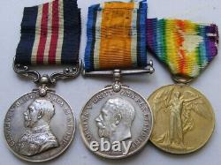 GREAT BRITAIN 1914 Military Medal & pair to Cable Section, Royal Engineers