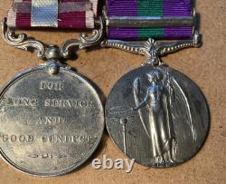 G. S. M. IRAQ + Long Service Medal. PTE LAMB royal FUSILERS C147