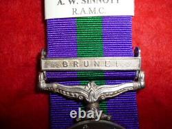 General Service Medal 1918-62, 1 clasp, Brunei to Royal Army Medical Corps