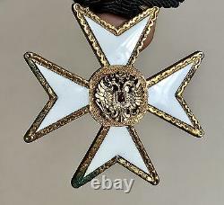 Genuine Russian Enamel Imperial Monarchy Union Medal Pin Badge Cross 1st Step