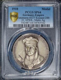 German Imperial Medal World War One Ace the Red Baron 1918 Ag Matte PCGS SP64