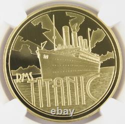 Great Britain 1997 50 Gram Gold Medal RMS Titanic 85th Anniversary NGC PF69 UC