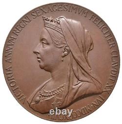 Great Britain Bronze Medal Diamond Jubilee Victoria 1897 origi box 56mm 71.6g