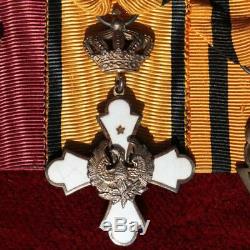 Greece Greek Royal Army Ribbon Medal Bar King George I& Phoenix & Military Merit
