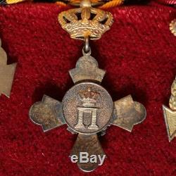 Greece Greek Royal Army Ribbon Medal Bar King George I& Phoenix & Military Merit