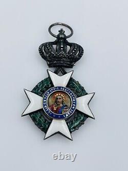 Greece Royal Order Redeemer Officer's Cross Sterling Silver & Gold Enamel Medal