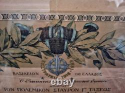 Greek Hellenic Framed Military Royal War Cross 1916-17 Medal Decoration & Award