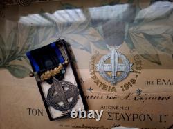 Greek Hellenic Framed Military Royal War Cross 1916-17 Medal Decoration & Award