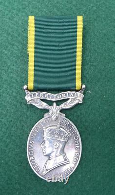 Gv1 Efficiency Territorial Service Medal Named To The Royal Artillery