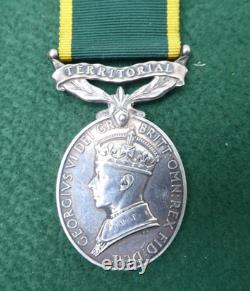 Gv1 Efficiency Territorial Service Medal Named To The Royal Artillery