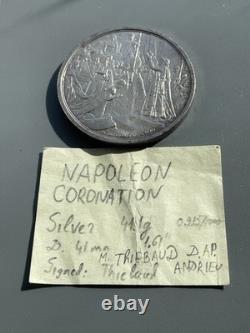 Imperial France Silver Medal Napoleon Coronation W. 41.1 gram 41 mm by Triebaud