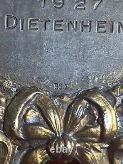 Imperial German 990 Silver Schutzenfest Shooting Award Konig Medal Kings Chain