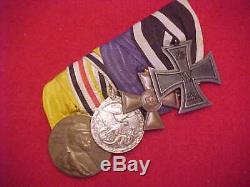 Imperial German Formal Medal Bar Wwi Era 4 Medals Estate Item