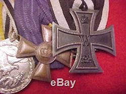 Imperial German Formal Medal Bar Wwi Era 4 Medals Estate Item