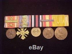 Imperial German Medal Bar 1870's 5 Medals Estate Item