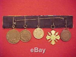 Imperial German Medal Bar 1870's 5 Medals Estate Item