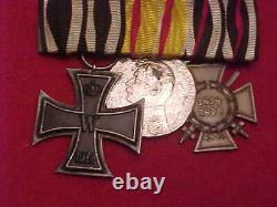 Imperial German Medal Bar #3 Wwi Era 3 Medals Estate Item