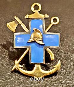 Imperial Russia Badge Of Society Of The Blue Cross Gold & Silver Hallmarked