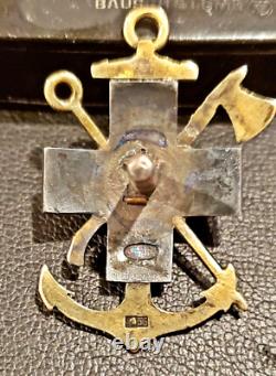 Imperial Russia Badge Of Society Of The Blue Cross Gold & Silver Hallmarked