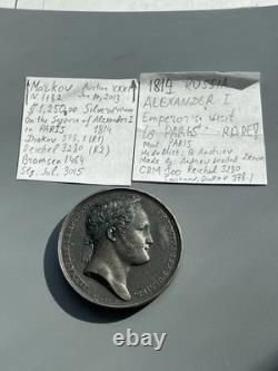 Imperial Russia Big Medal Alexander I of Russia 1914 Paris visit Silvered bronze