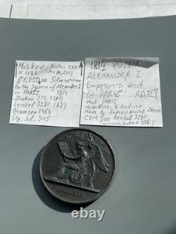 Imperial Russia Big Medal Alexander I of Russia 1914 Paris visit Silvered bronze