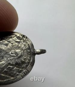 Imperial Russian 84 Silver Icon St Barbara & Archangel Michael Pendant 1.09 g