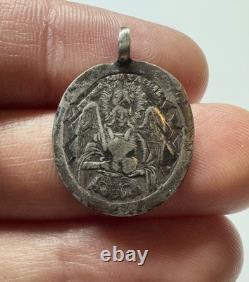 Imperial Russian 84 Silver Icon St Barbara & Archangel Michael Pendant 1.09 g