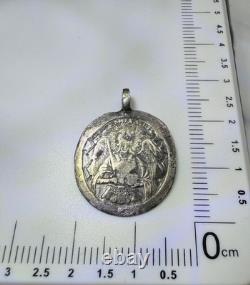Imperial Russian 84 Silver Icon St Barbara & Archangel Michael Pendant 1.09 g