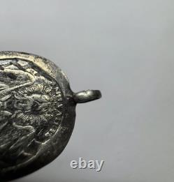 Imperial Russian 84 Silver Icon St Barbara & Archangel Michael Pendant 1.09 g