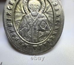 Imperial Russian 84 Silver Icon Svyatogorskaya Bogorod. & St Nikolay Mir. 2.48 g