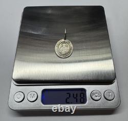 Imperial Russian 84 Silver Icon Svyatogorskaya Bogorod. & St Nikolay Mir. 2.48 g