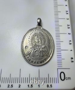 Imperial Russian 84 Silver Pendant Virgin Umilenie & St Seraphim Icon 3.0g