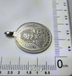 Imperial Russian 84 Silver Pendant Virgin Umilenie & St Seraphim Icon 3.0g