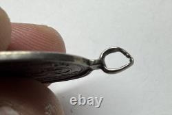 Imperial Russian 84 Silver Pendant Virgin Umilenie & St Seraphim Icon 3.0g