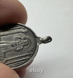Imperial Russian 84 Silver Pendant Virgin Umilenie & St Seraphim Icon 3.0g