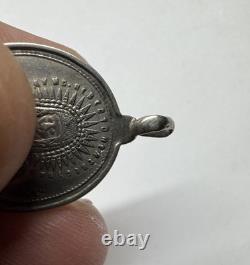 Imperial Russian 84 Silver Pendant Virgin Umilenie & St Seraphim Icon 3.0g