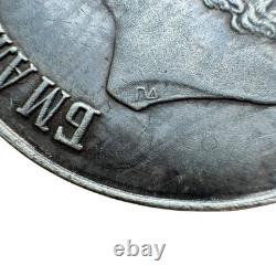 Imperial Russian Alexander III Medal 39mm For Bravery & Diligence Silver Tone