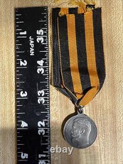 Imperial Russian WWI Czar Tsar Nicholas Medal Numbered with Ribbon