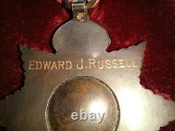 Imperial Service Medal in Case to Edward J. Russell, George V Star issue