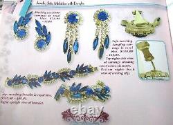 JULIANA BOOK PIECE! Royal Blue Sunburst Medallion Grande Parure Set