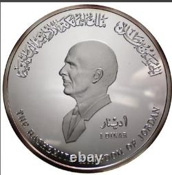 Jordan 1 Dinar Golden Jubilee of independence commemorative medal silver 1996