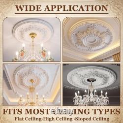 Large 24 Ceiling Medallion for Chandelier & Fan Easy Install, Paintable Base