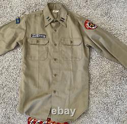 Large Lot Royal Rangers Items Big Mac Shirt with Pins Patches, 36 Patches, medal