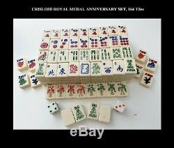Limited Edition Non-Fading CRISLOID ROYAL GOLD MEDAL Mah Jongg Set, 164 Tiles