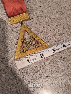 Lot Of 6 Vintage Royal Arch Mason Officer Jewels Medal/Ribbon Set WithWooden Case