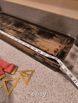 Lot Of 6 Vintage Royal Arch Mason Officer Jewels Medal/Ribbon Set WithWooden Case