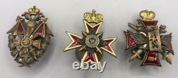 Lot of 3 Imperial Russian Military Enamel insignia badge pin Czarist medal